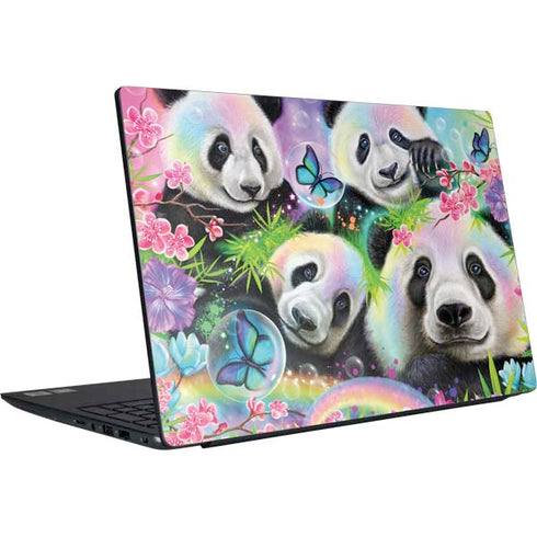Rainbow Pandas with Butterflies by Sheena Pike Dell Vostro Skin